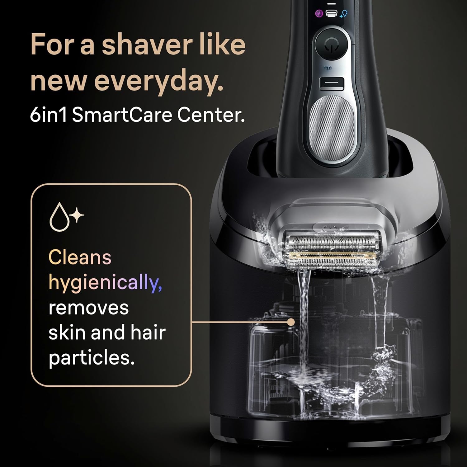 Electric Shaver, Pro SensoAdapt, 6in1 SmartCare Center, Wet & Dry Razor, 9660CCPS, Black