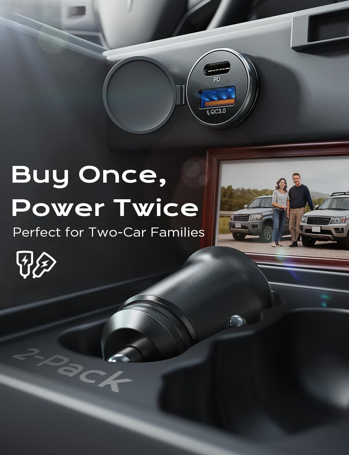 Car Charger USB C, 69W Cigarette Lighter USB Charger Adapter, Car Accessories Gifts for Men, Mini USBC Cars Fast Charging Adapter USBC Type C 12V Plug Outlet, for iPhone 17 Pro Max 16 15 14 13